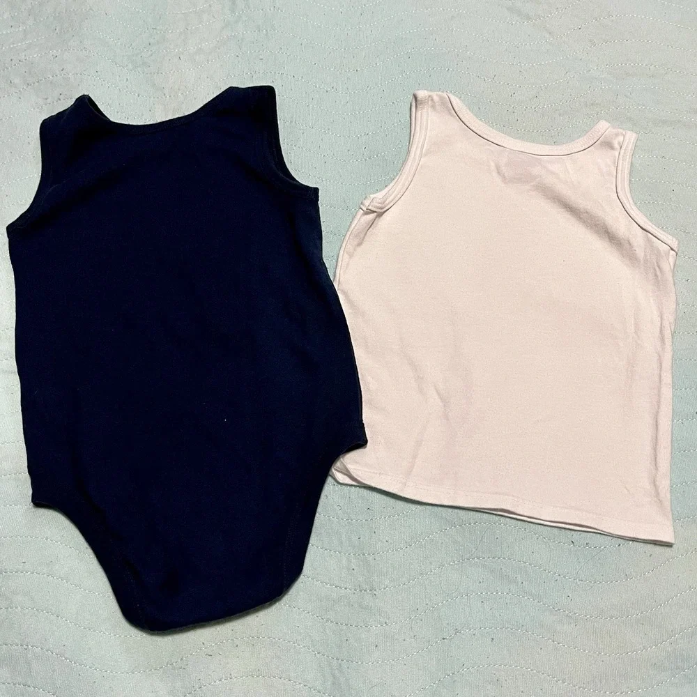 Lot of 2 Infant Garanimals Body‎ Suit & Tank Top 24 Mo/2T Snap GUC